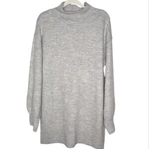 NWT Gap Maternity High Neck Oversized Tunic Sweater Dress Light Heather Grey XL